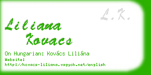 liliana kovacs business card